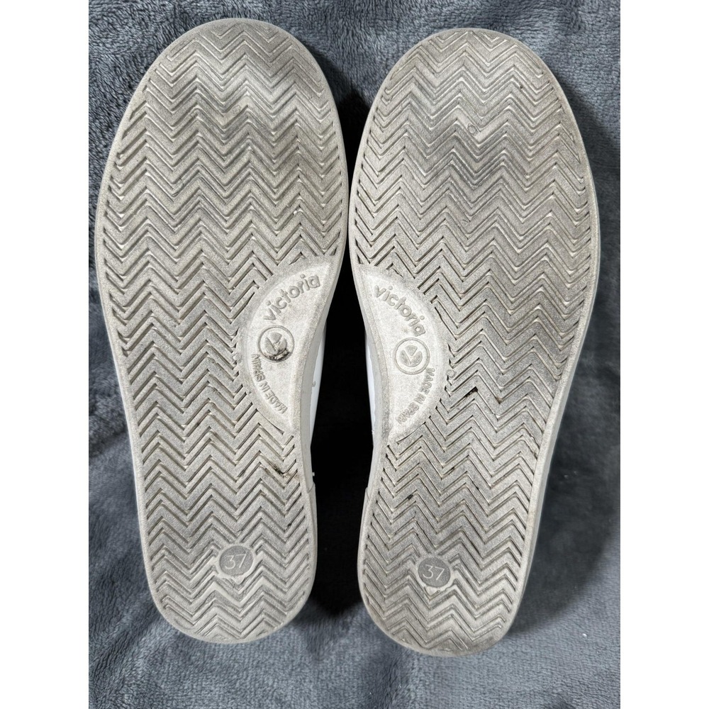 Victoria Shoes Womens Size 6.5 White Leather Suede Low Top Casual Sneakers Spain - Picture 10 of 12